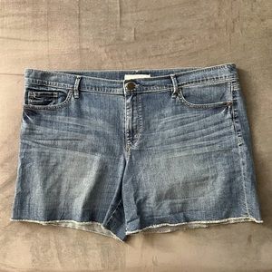LOFT Frayed Denim Shorts, 16